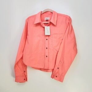 Women's Long Sleeve Collared Button-Down Shirt - Universal Thread™ Coral Pink M
